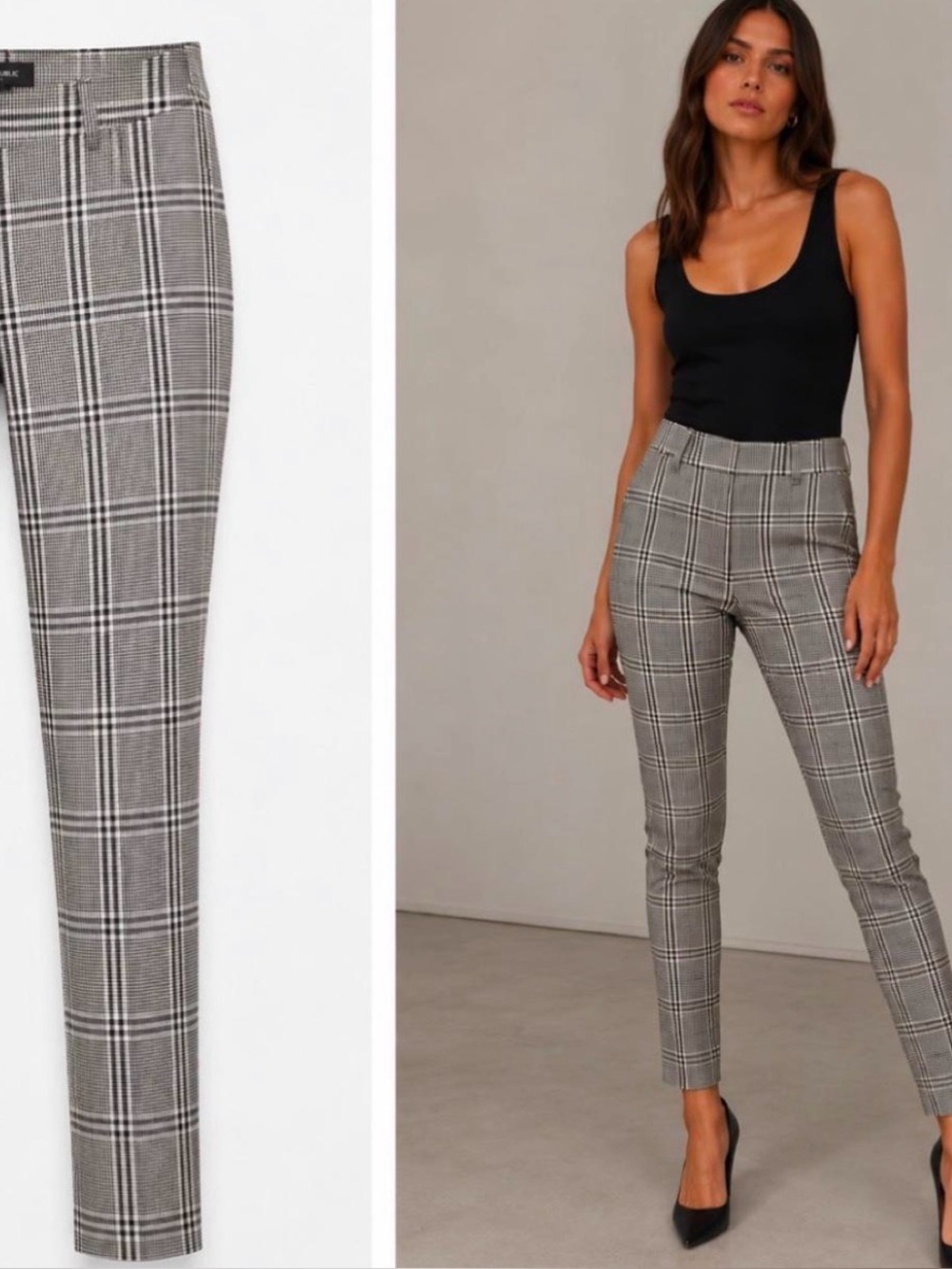 Banana Republic Sloan Slim High Rise Ankle Pants Black Tailored Workwear Size 8